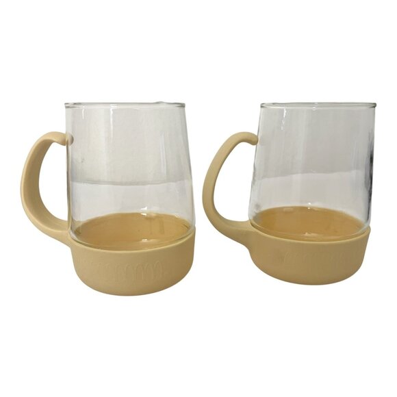 PYREX Other - 1982 McDonald’s Pyrex Mugs Set 2 Corning Beige Handle Vintage Coffee Glass Cups